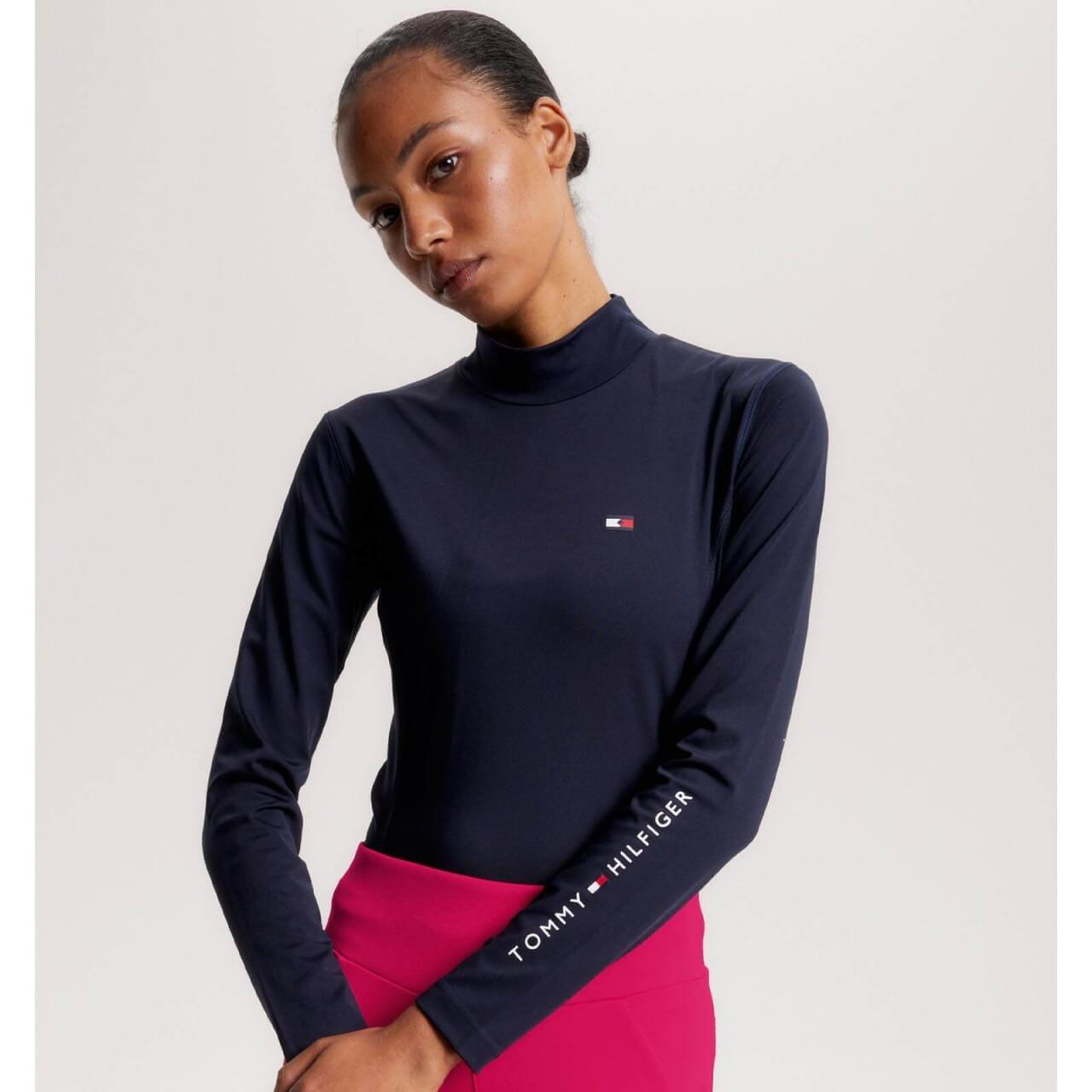 Tommy Hilfiger Equestrian Shirt Damen Baselayer HW 2023 Rollkragenshirt Langarmshirt Tommy Hilfiger Equestrian Shirt Damen Baselayer HW 2023 Rollkragenshirt Langarmshirt