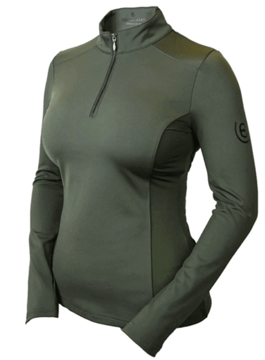 Equestrian Stockholm Langarmshirt Damen Vision Top Deep Olivine HW 2021 Equestrian Stockholm Langarmshirt Damen Vision Top Deep Olivine HW 2021