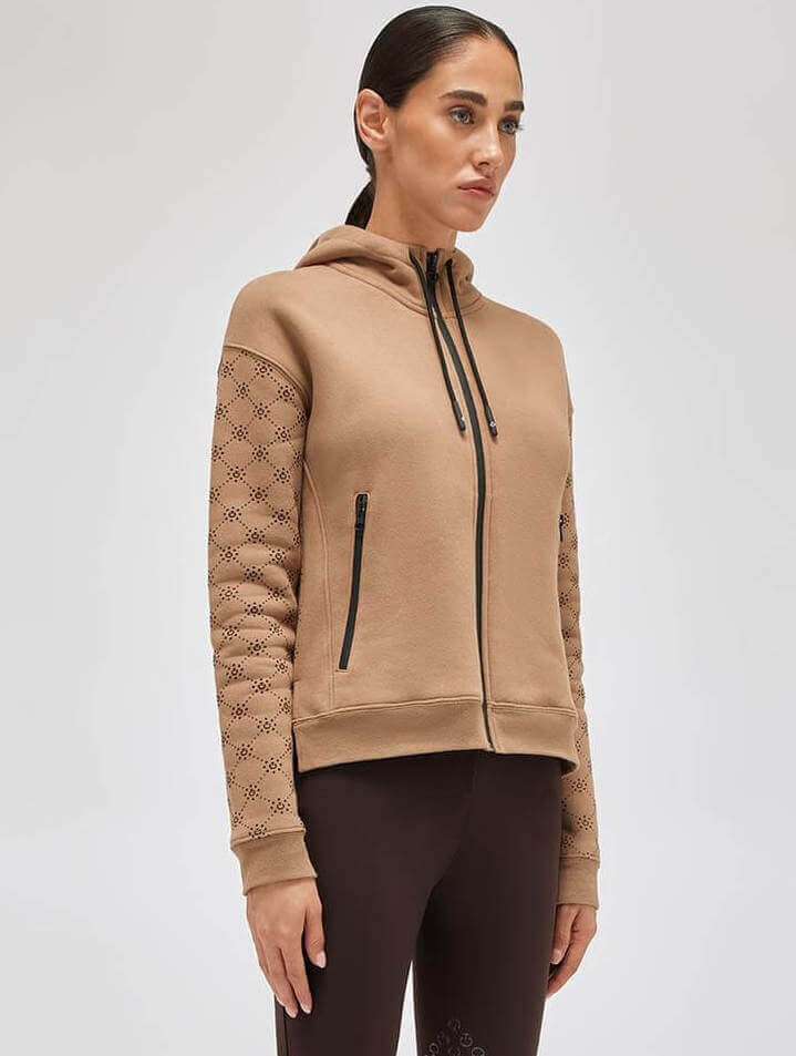 Cavalleria Toscana Hoodie Damen CT Orbit Flock Full Zip HW 2023 Cavalleria Toscana Hoodie Damen CT Orbit Flock Full Zip HW 2023
