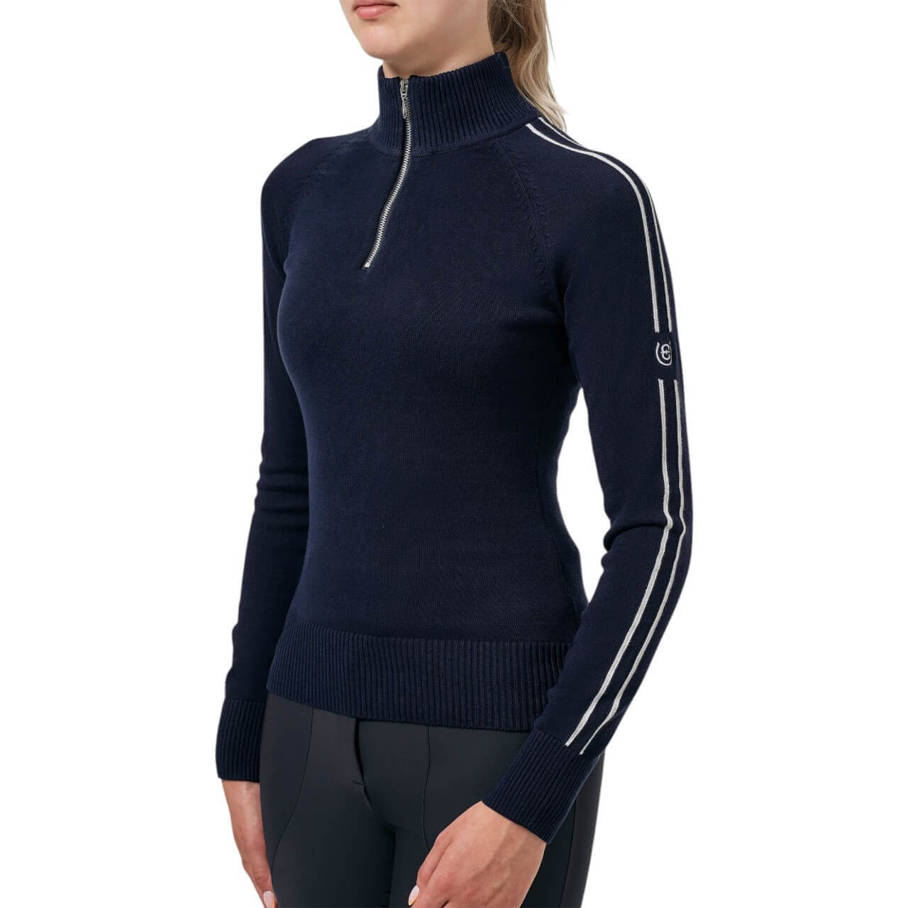 Equestrian Stockholm Pullover Fine Knit Luxe Half-Zip Pullover Equestrian Stockholm Pullover Fine Knit Luxe Half-Zip Pullover