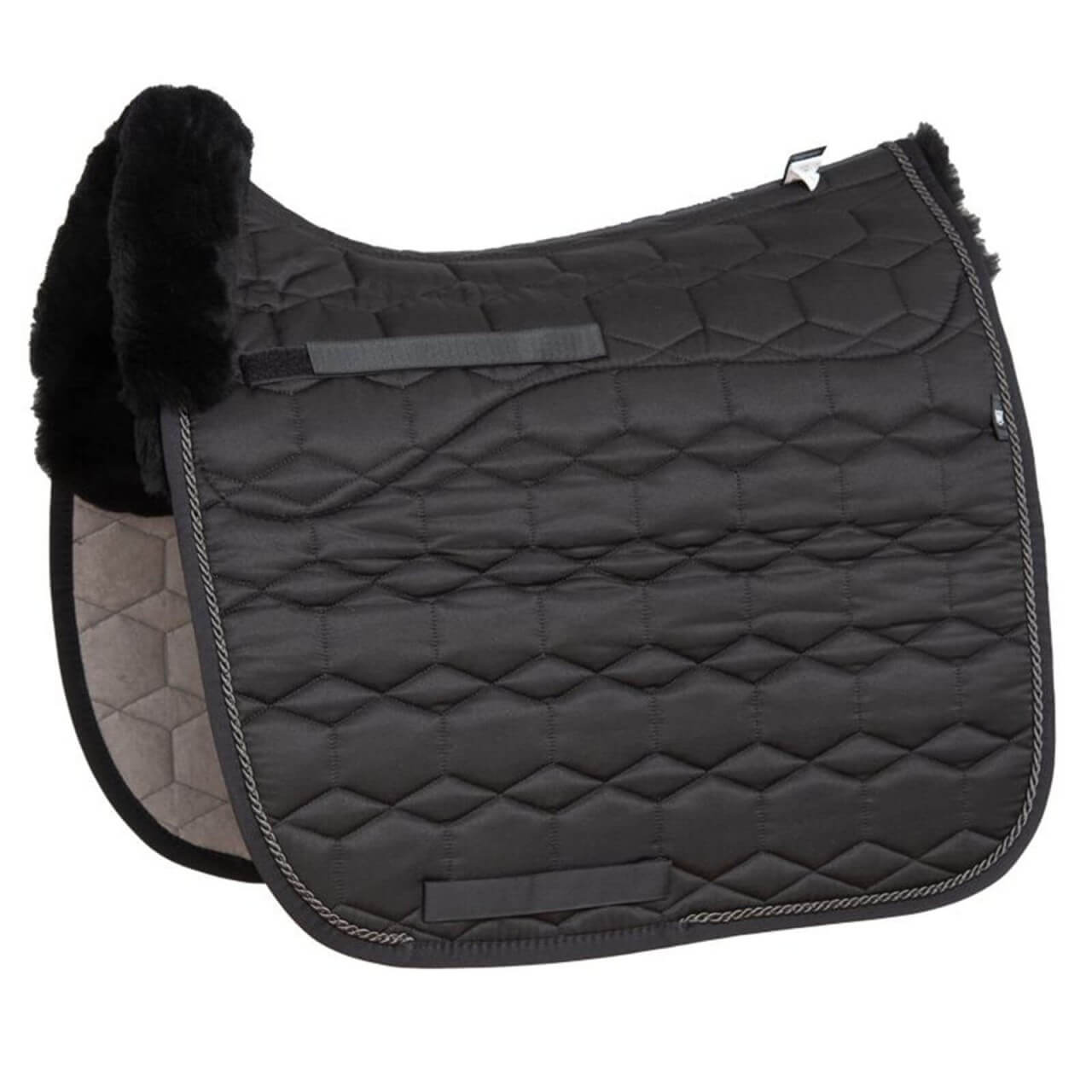 Mattes Schabracke Dressur Glanz Lammfell schwarz Dressurschabracke Mattes Schabracke Dressur Glanz Lammfell schwarz Dressurschabracke