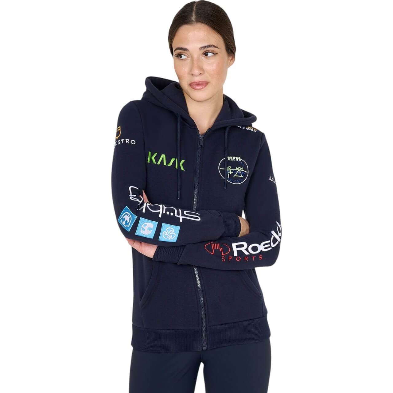 Equestro Jacke Damen Multi-Logo Hood Sweatshirtjacke Equestro Jacke Damen Multi-Logo Hood Sweatshirtjacke